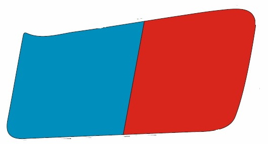 Zieraufkleber rot/blau links 